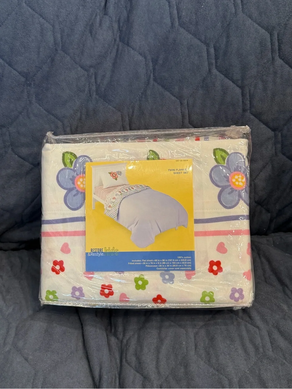 NEW Kids Floral Twin Sheet Set - White with Purple & Pink Flowers